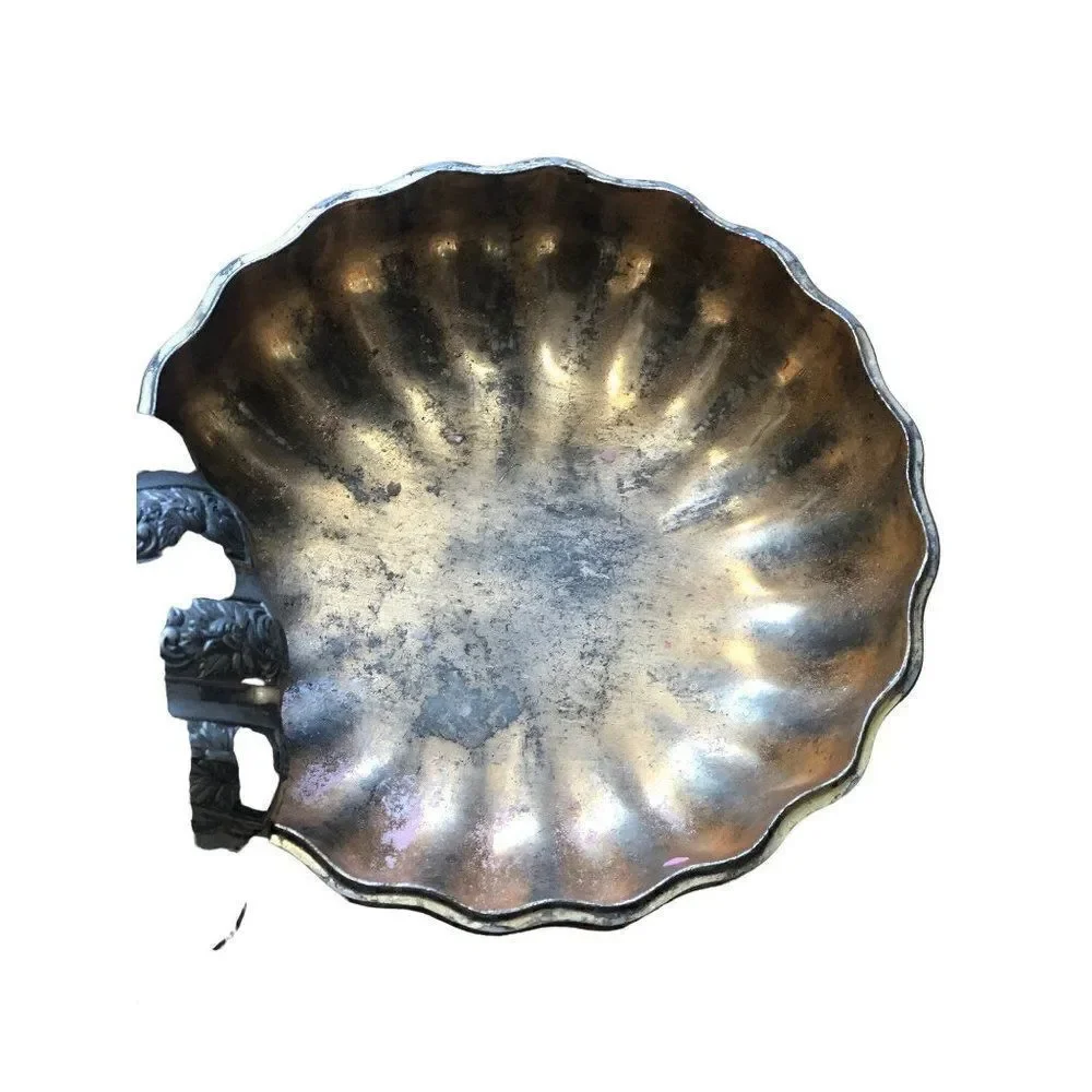 VTG Ornate Silver Metal Pumpkin Candy Dish Trinket Box With Lid Heavy